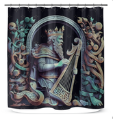 Durable bathroom curtain with Arena Anthem pattern for modern decor